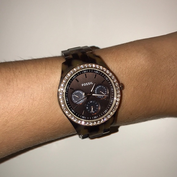 fossil tortoise shell watch